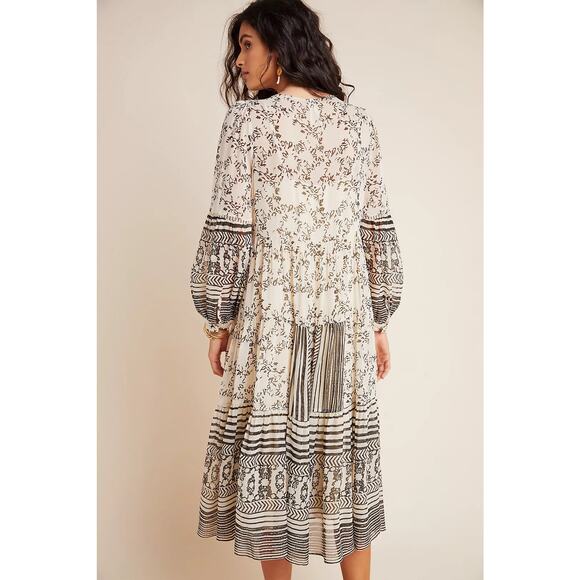 MSRP $178 Anthropologie Talulah Tiered Midi Dress Size M | SAME DAY SHIP - Picture 3 of 9